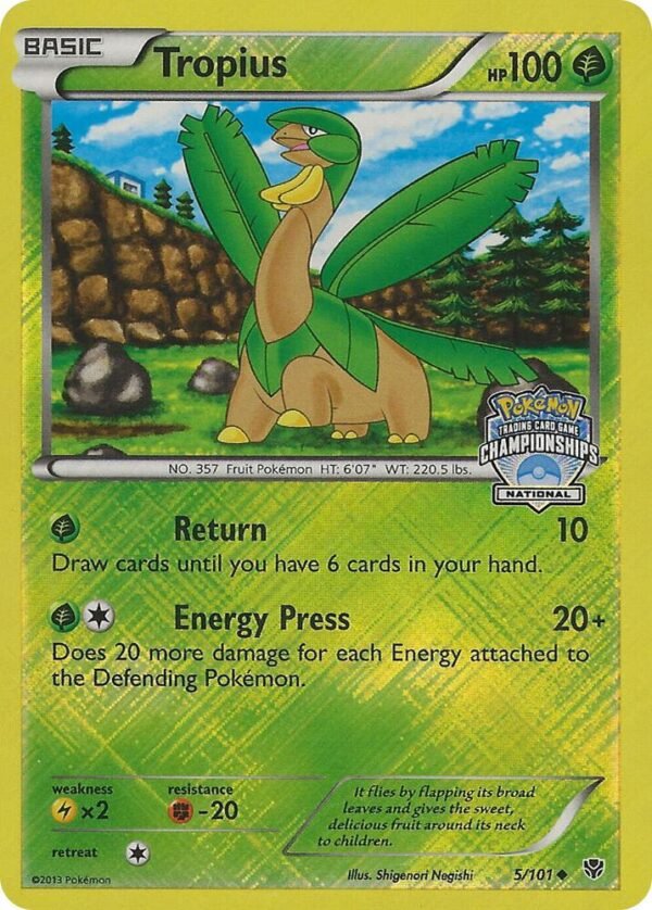 Tropius 5/101 (National Championships) 005/101 Reverse Holofoil League & Championship Cards Tropius 5/101 (National Championships) 005/101 Reverse Holofoil League & Championship Cards