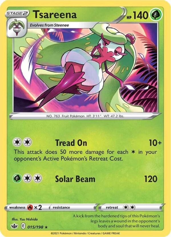 Tsareena 015/198 Reverse Holofoil SWSH06: Chilling Reign
