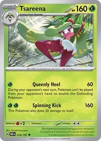 Tsareena | 018/197 | Reverse Holofoil | SV03: Obsidian Flames