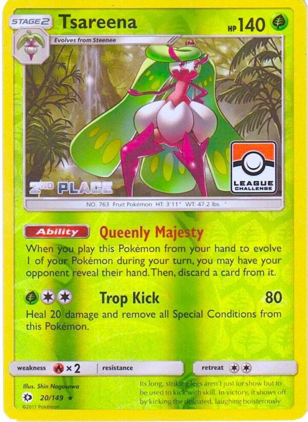 Tsareena 20/149 (League Challenge) [2nd Place] 020/149 Reverse Holofoil League & Championship Cards