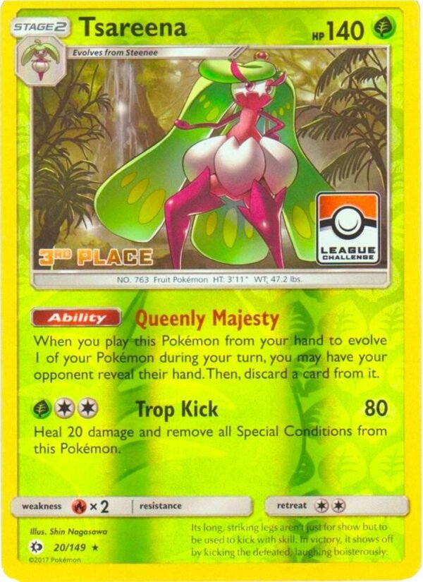 Tsareena 20/149 (League Challenge) [3rd Place] 020/149 Reverse Holofoil League & Championship Cards