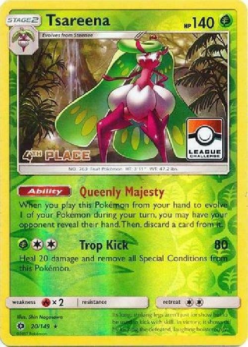 Tsareena 20/149 (League Challenge) [4th Place] 020/149 Reverse Holofoil League & Championship Cards