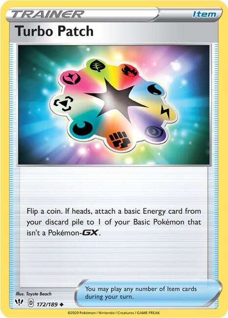 Turbo Patch 172/189 Reverse Holofoil SWSH03: Darkness Ablaze