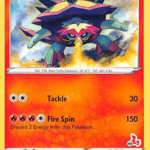 Turtonator 029/202 (#39 Cinderace Stamped) Normal Battle Academy 2022