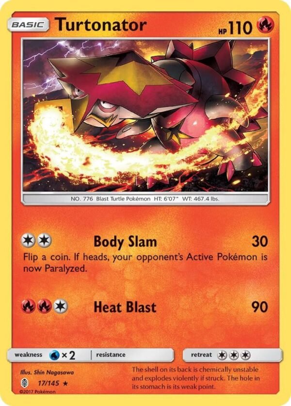 Turtonator 17/145 Reverse Holofoil SM – Guardians Rising Turtonator 17/145 Reverse Holofoil SM – Guardians Rising