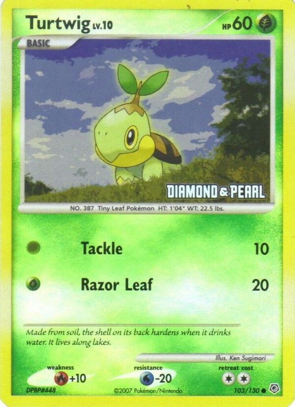 Turtwig 103/130 [Diamond & Pearl] Reverse Holofoil Burger King Promos
