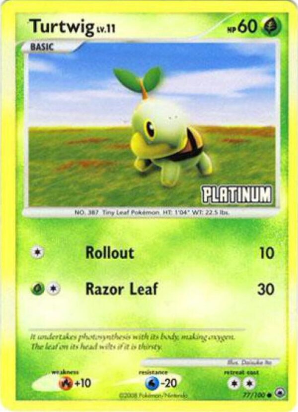 Turtwig 77/100 [Platinum] 077/100 Reverse Holofoil Burger King Promos