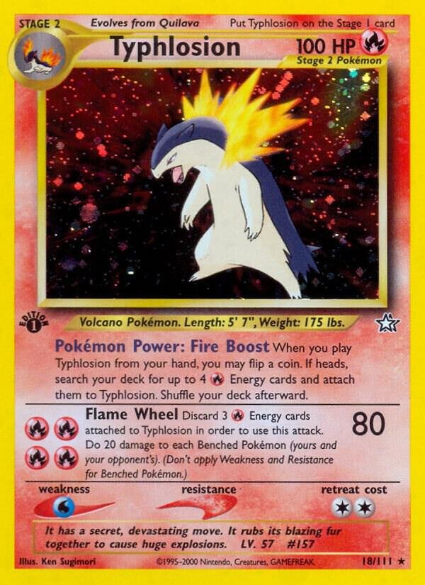 Typhlosion (18) 018/111 Unlimited Holofoil Neo Genesis Typhlosion (18) 018/111 Unlimited Holofoil Neo Genesis