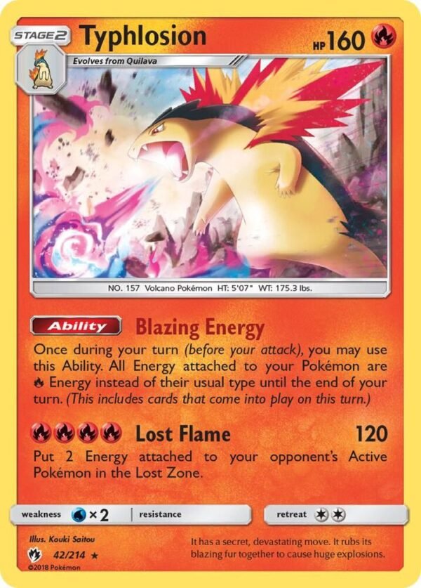Typhlosion 42/214 Reverse Holofoil SM – Lost Thunder Typhlosion 42/214 Reverse Holofoil SM – Lost Thunder