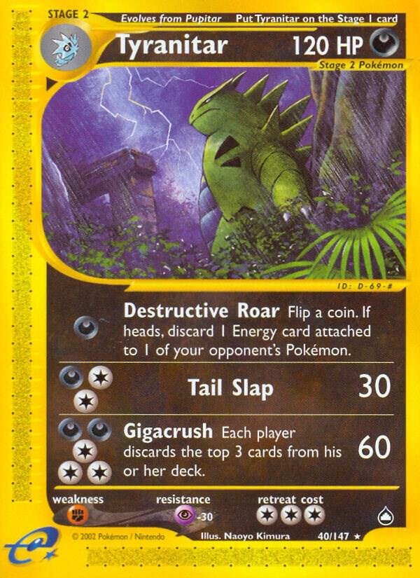 Tyranitar 040/147 Reverse Holofoil Aquapolis Tyranitar 040/147 Reverse Holofoil Aquapolis