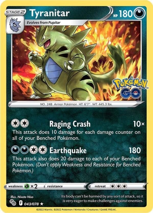 Tyranitar 043/078 Reverse Holofoil Pokemon GO