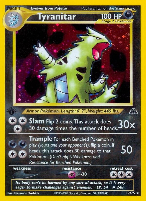 Tyranitar (12) 12/75 Unlimited Holofoil Neo Discovery Tyranitar (12) 12/75 Unlimited Holofoil Neo Discovery