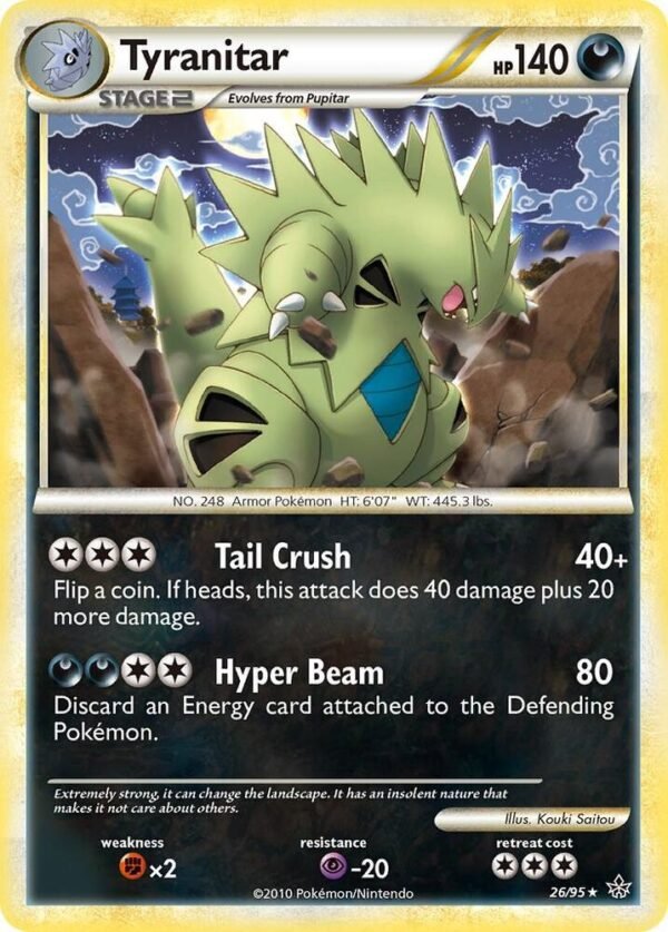 Tyranitar 26/95 Reverse Holofoil Unleashed Tyranitar 26/95 Reverse Holofoil Unleashed