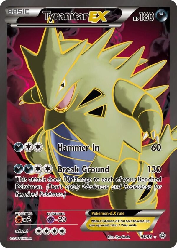 Tyranitar EX (91 Full Art) 91/98 Holofoil XY – Ancient Origins Tyranitar EX (91 Full Art) 91/98 Holofoil XY – Ancient Origins