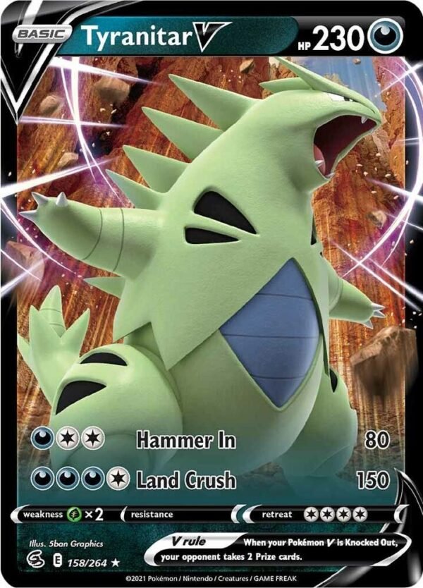 Tyranitar V 158/264 Holofoil SWSH08: Fusion Strike