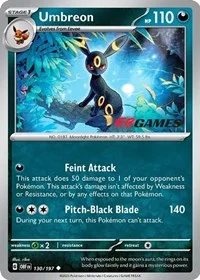 Umbreon | 130/197 (EBGames Exclusive) | Reverse Holofoil | Miscellaneous Cards & Products Umbreon | 130/197 (EBGames Exclusive) | Reverse Holofoil | Miscellaneous Cards & Products