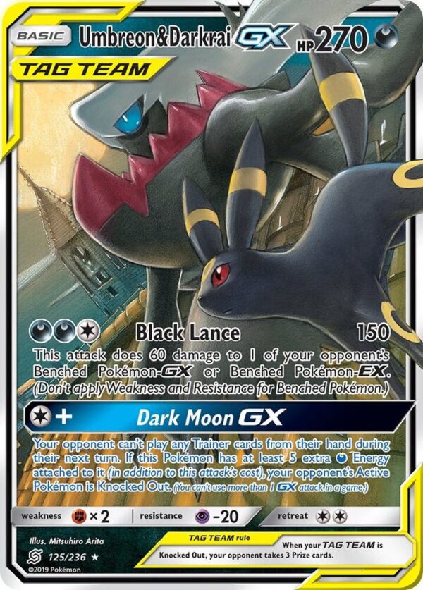 Umbreon & Darkrai GX 125/236 Holofoil SM – Unified Minds Umbreon & Darkrai GX 125/236 Holofoil SM – Unified Minds