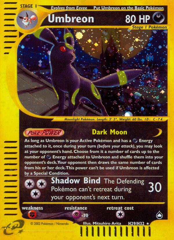 Umbreon (H29) H29/H32 Holofoil Aquapolis Umbreon (H29) H29/H32 Holofoil Aquapolis
