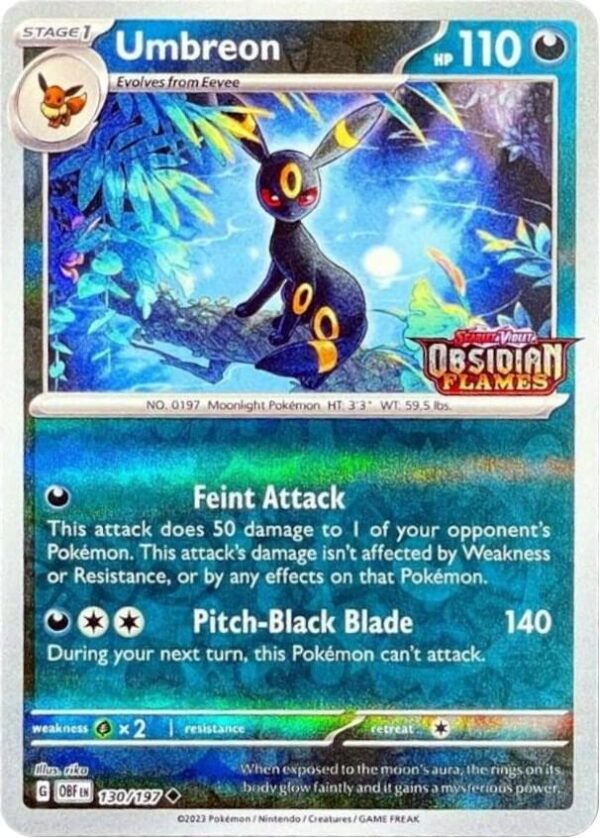 Umbreon (Obsidian Flames Stamped) 130/197 Reverse Holofoil Miscellaneous Cards & Products