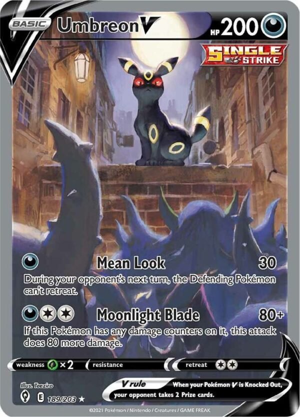 Umbreon V (Alternate Full Art) 189/203 Holofoil SWSH07: Evolving Skies