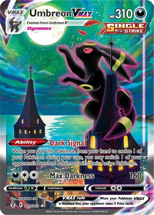 Umbreon VMAX (Alternate Art Secret) 215/203 Holofoil SWSH07: Evolving Skies Umbreon VMAX (Alternate Art Secret) 215/203 Holofoil SWSH07: Evolving Skies