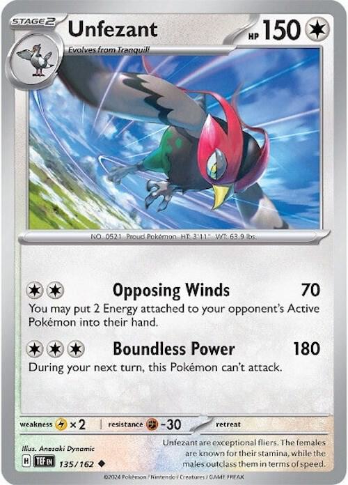 Unfezant 135/162 Normal SV05: Temporal Forces