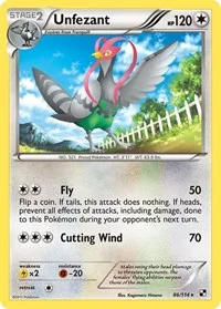 Unfezant | 86/114 | Reverse Holofoil | Black and White
