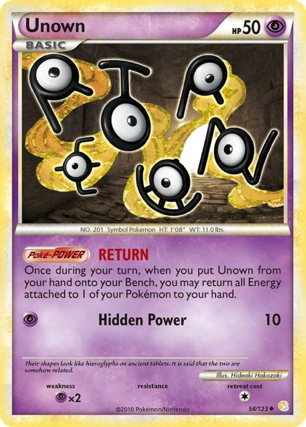 Unown (54) 54/123 Normal HeartGold SoulSilver Unown (54) 54/123 Normal HeartGold SoulSilver