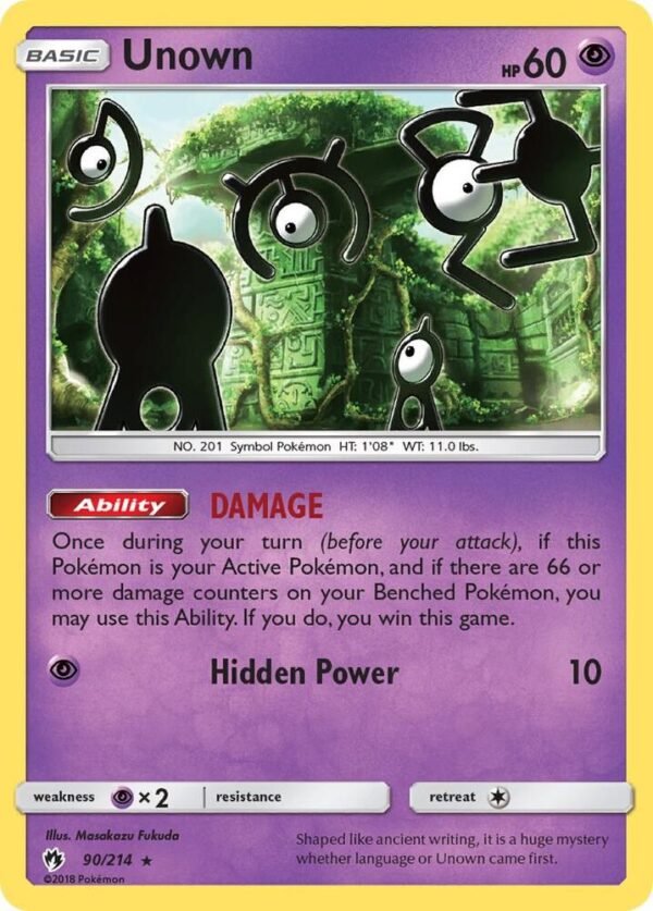 Unown (90) 90/214 Reverse Holofoil SM – Lost Thunder Unown (90) 90/214 Reverse Holofoil SM – Lost Thunder