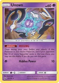 Unown (92) | 92/214 | Normal | SM - Lost Thunder Unown (92) | 92/214 | Normal | SM - Lost Thunder