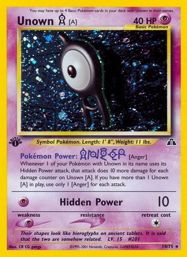 Unown [A] (14) 14/75 1st Edition Holofoil Neo Discovery