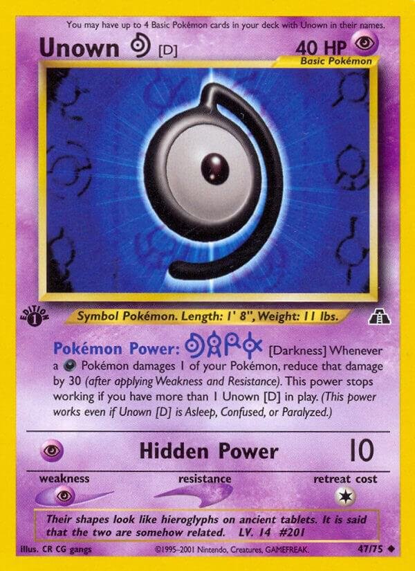 Unown [D] 47/75 1st Edition Neo Discovery