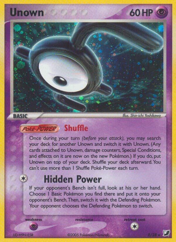 Unown (E) E/28 Holofoil Unseen Forces