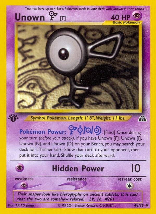 Unown [F] 48/75 1st Edition Neo Discovery