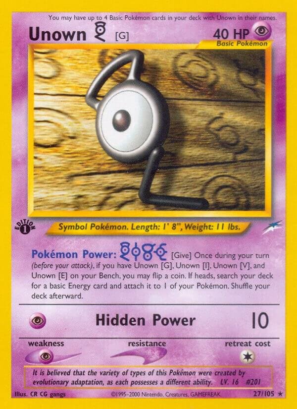 Unown [G] 027/105 1st Edition Neo Destiny