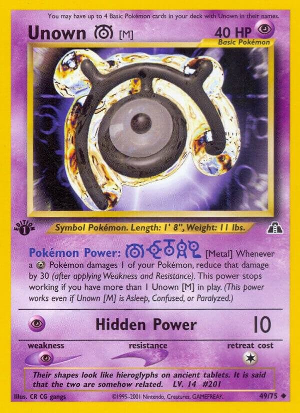 Unown [M] 49/75 1st Edition Neo Discovery