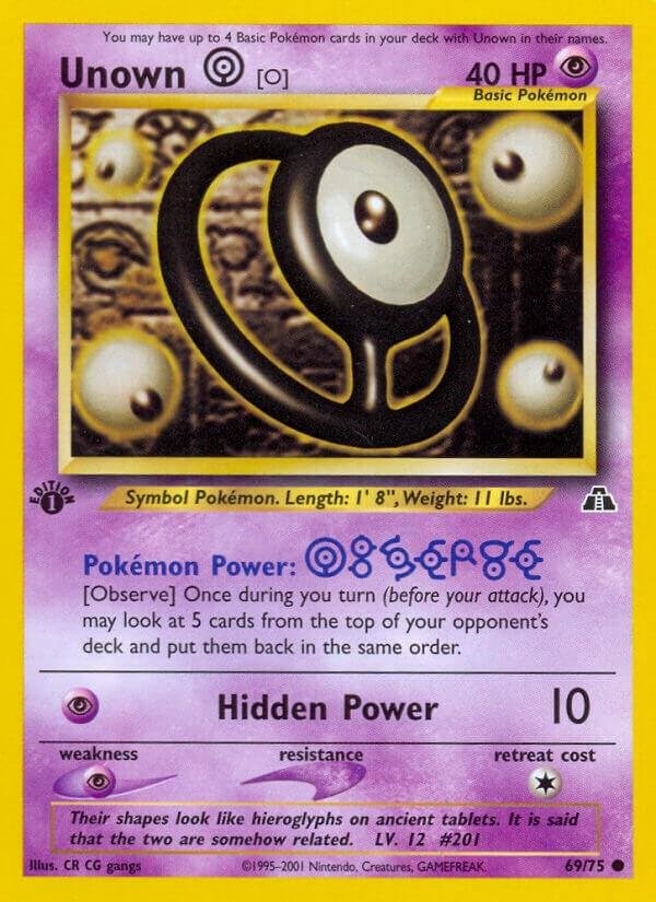 Unown [O] 69/75 1st Edition Neo Discovery
