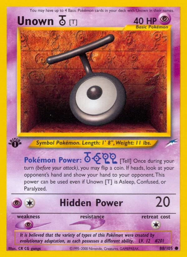 Unown [T] 088/105 1st Edition Neo Destiny