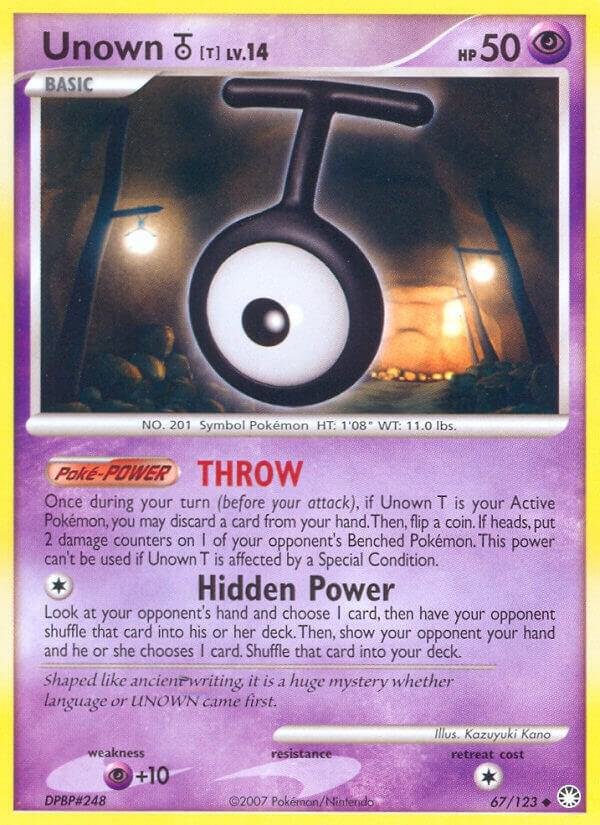 Unown [T] 67/123 Reverse Holofoil Mysterious Treasures