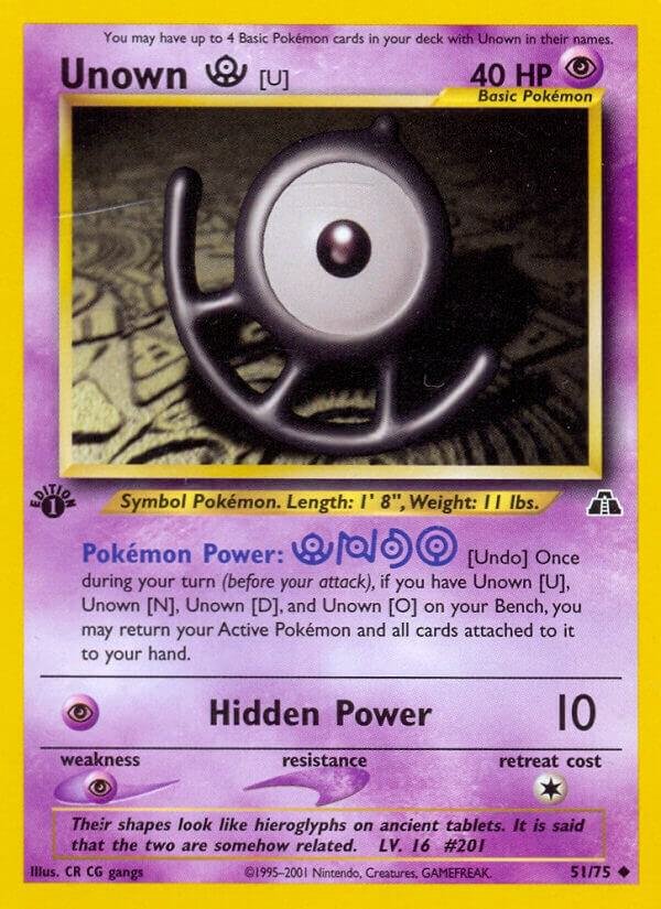 Unown [U] 51/75 1st Edition Neo Discovery
