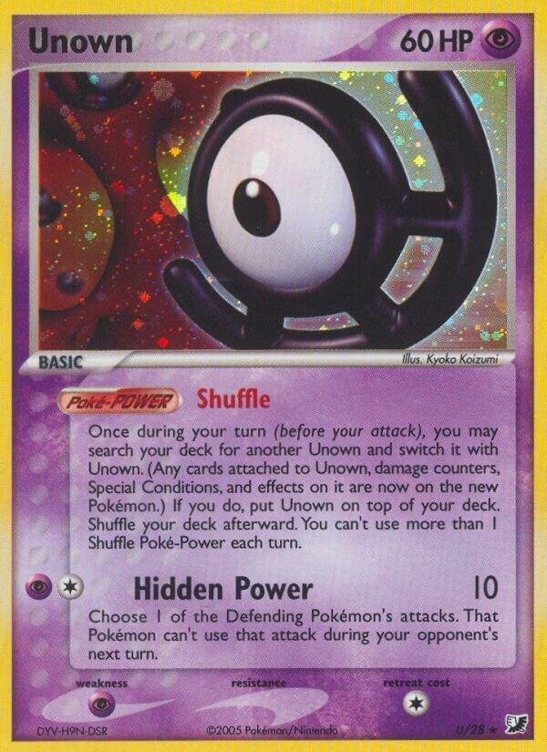 Unown (U) U/28 Holofoil Unseen Forces