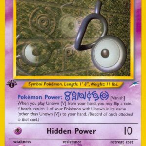 Unown [V] 089/105 1st Edition Neo Destiny