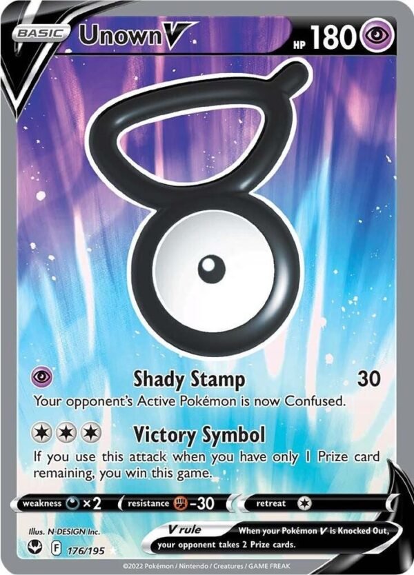 Unown V (Full Art) 176/195 Holofoil SWSH12: Silver Tempest Unown V (Full Art) 176/195 Holofoil SWSH12: Silver Tempest