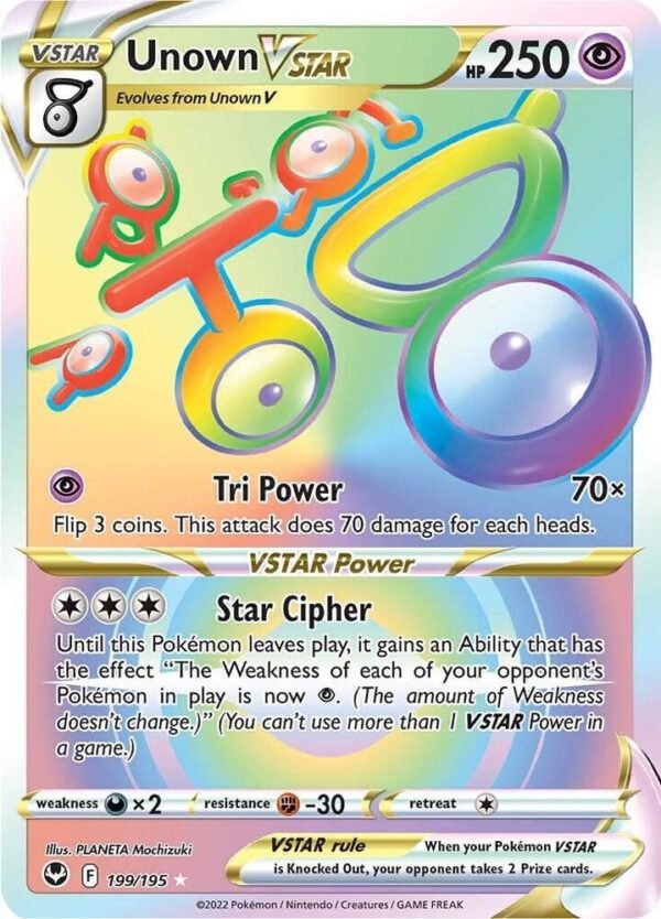 Unown VSTAR (Secret) 199/195 Holofoil SWSH12: Silver Tempest Unown VSTAR (Secret) 199/195 Holofoil SWSH12: Silver Tempest