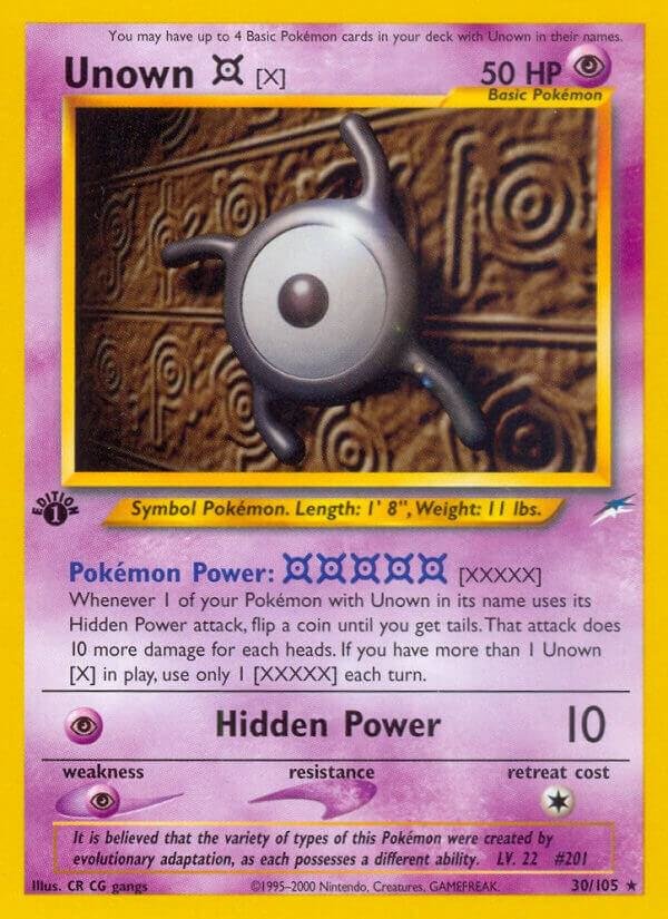 Unown [X] 030/105 Unlimited Neo Destiny