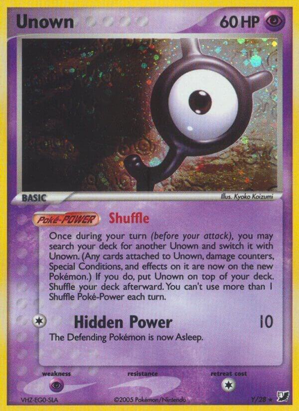 Unown (Y) Y/28 Holofoil Unseen Forces