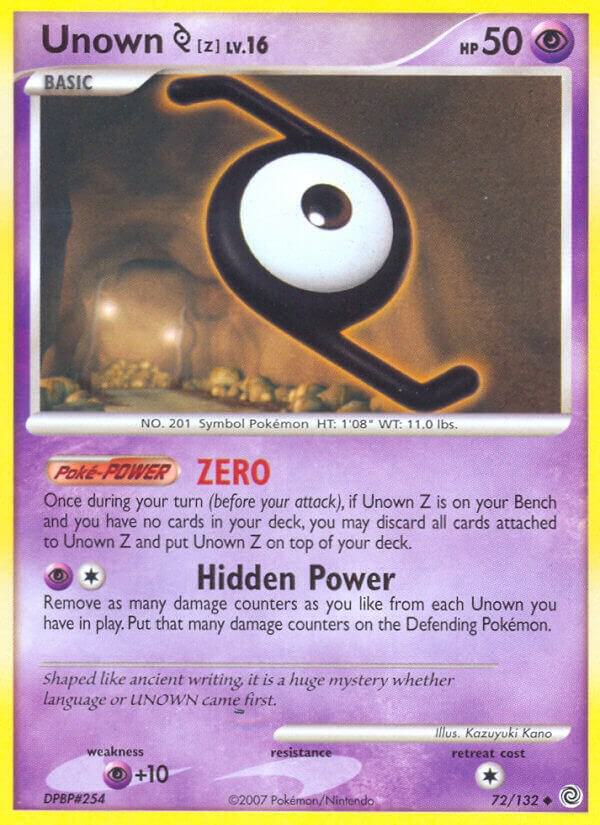 Unown [Z] 72/132 Reverse Holofoil Secret Wonders