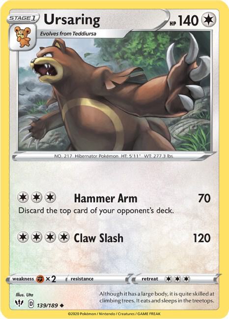 Ursaring 139/189 Normal SWSH03: Darkness Ablaze Ursaring 139/189 Normal SWSH03: Darkness Ablaze