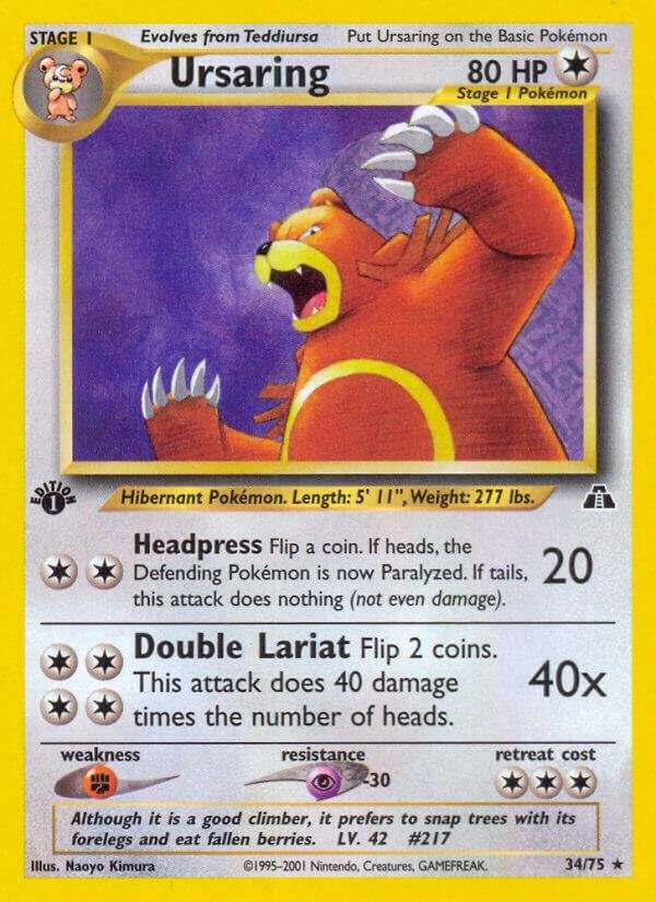 Ursaring (34) 34/75 1st Edition Neo Discovery