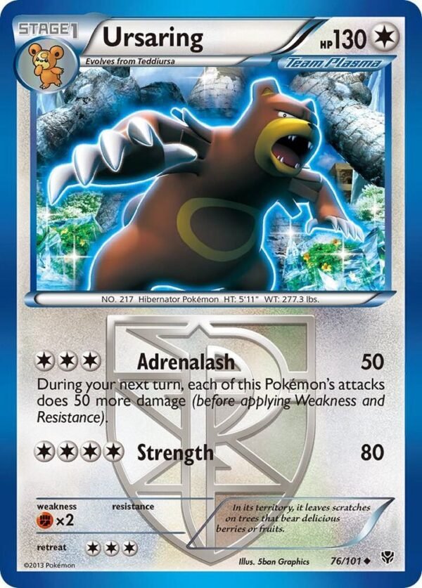 Ursaring (Team Plasma) 76/101 Reverse Holofoil Plasma Blast Ursaring (Team Plasma) 76/101 Reverse Holofoil Plasma Blast